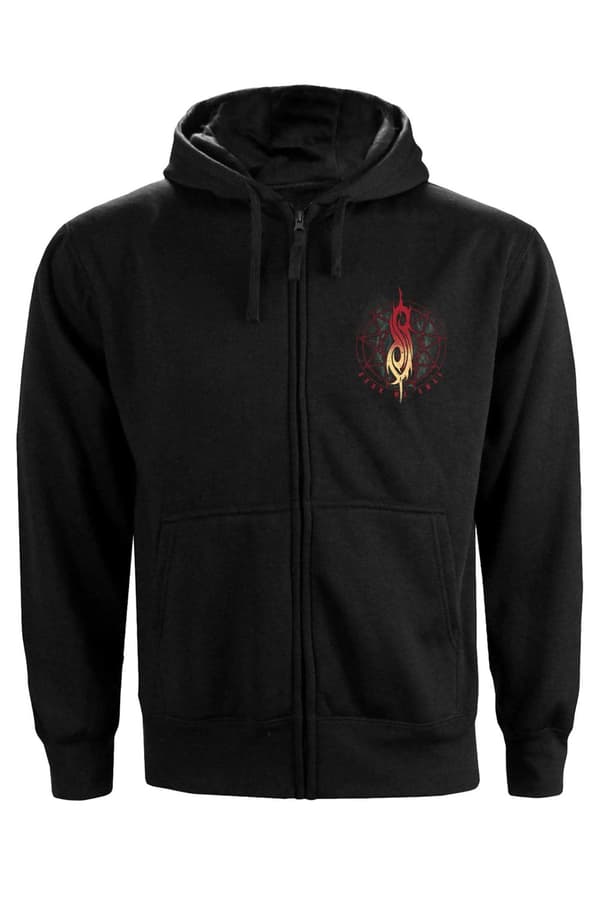 Slipknot Hoodie Burn Me Away Band Logo Official Unisex Black Zipped Black M