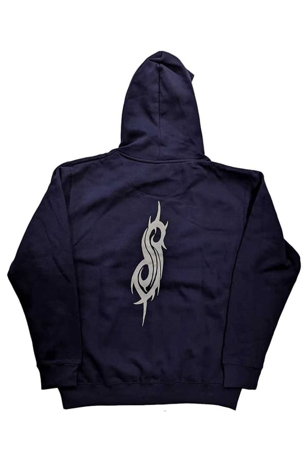 Slipknot Hoodie Splatter Band Logo Official Unisex Navy Blue Pullover