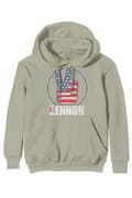 Miniatyrbild 1 av 2: John Lennon Hoodie Peace Fingers US Flag Logo Official Unisex Sand Pullover