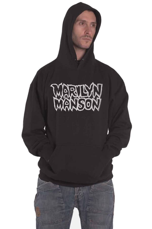 Marilyn Manson Hoodie Classic Logo Official Unisex Black Pullover