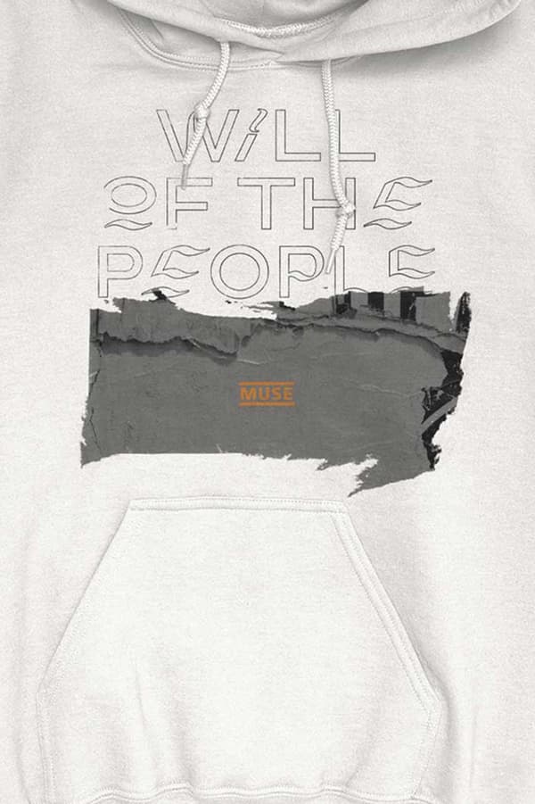 Muse Hoodie Will Of The People Band Logo Official Unisex White Pullover