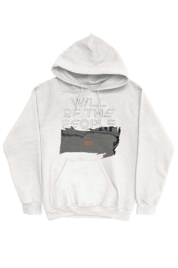 Muse Hoodie Will Of The People Band Logo Official Unisex White Pullover