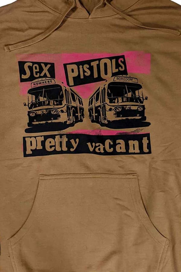 The Sex Pistols Hoodie Pretty Vacant Band Logo Official Unisex Sand Pullover