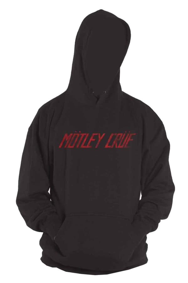 Motley Crue Hoodie Distressed Band Logo Official Unisex Black Pullover