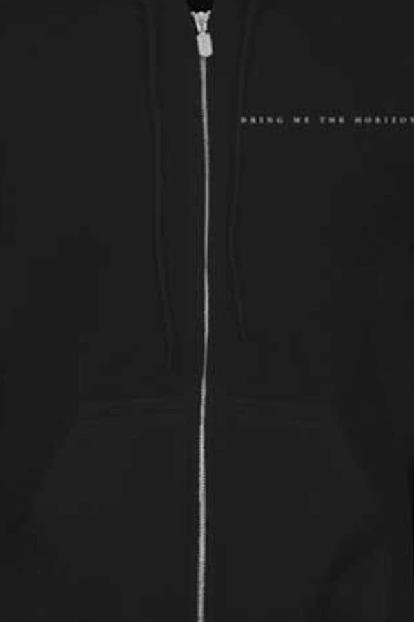 Bring Me The Horizon Hoodie Flower of Life Official Womens Black Zipped