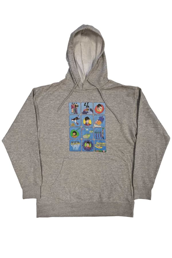 The Beatles Hoodie Yellow Submarine Montage Official Unisex Grey Pullover
