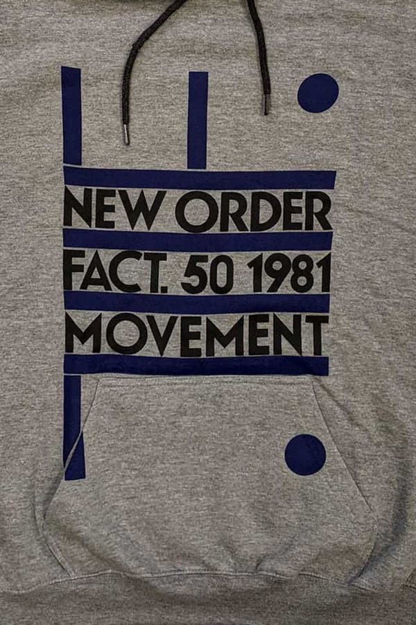 New Order Hoodie Movement Band Logo Official Unisex Grey Pullover