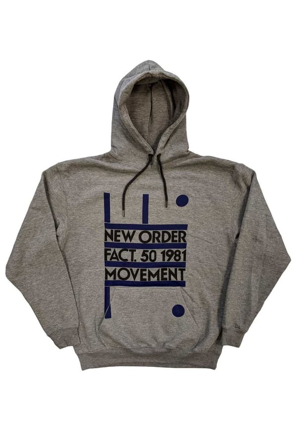 New Order Hoodie Movement Band Logo Official Unisex Grey Pullover