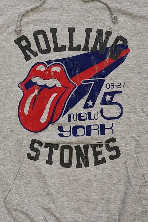 The Rolling Stones Hoodie York 75 Official Unisex Grey Pullover