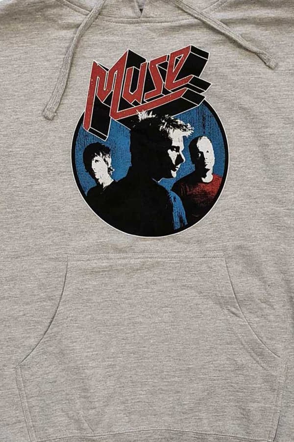 Muse Hoodie Get Down Bodysuit Band Logo Official Unisex Grey Pullover