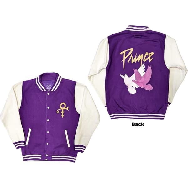 Prince Unisex Varsity Jacket: Doves (Back Print) (Small)