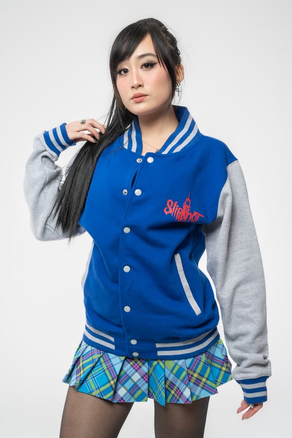 Slipknot Jacket 9 Point Star Band Logo Official Unisex Blue Varsity