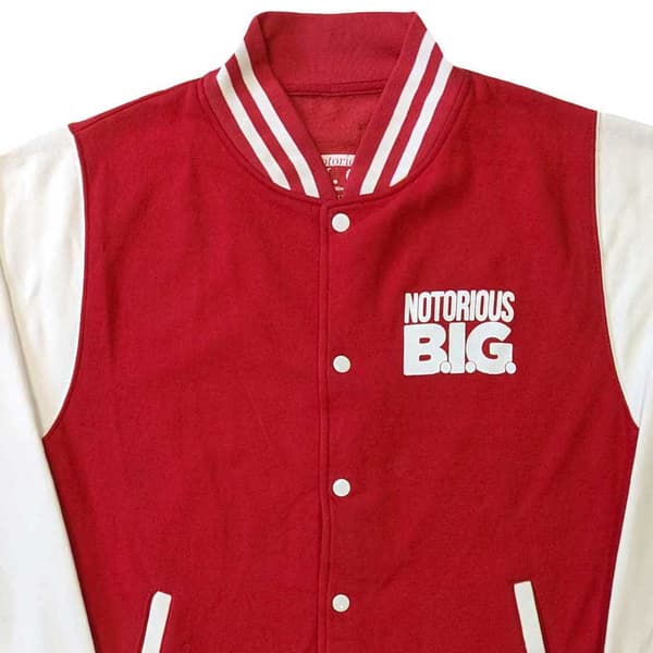 Biggie Smalls Varsity Jacket Reachstrings Logo Official Unisex Red