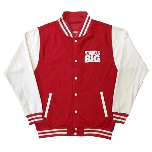Biggie Smalls Varsity Jacket Reachstrings Logo Official Unisex Red Red M