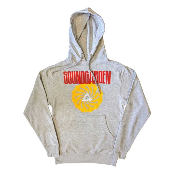 Soundgarden Hoodie Badmotorfinger Band logo Official Unisex Grey Pullover Grey L