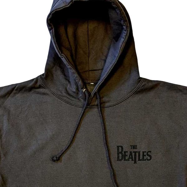 The Beatles Hoodie Drop T Band Logo Official Unisex Charcoal Grey Pullover