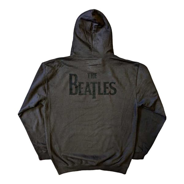 The Beatles Hoodie Drop T Band Logo Official Unisex Charcoal Grey Pullover