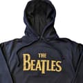 Miniatyrbild 4 av 4: The Beatles Hoodie Gold Drop T Band Logo Official Unisex Navy Blue Pullover