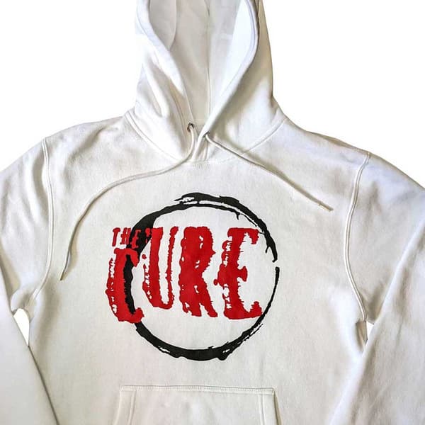 The Cure Hoodie Circle Band Logo Official Unisex White Pullover