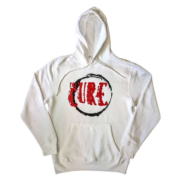 The Cure Hoodie Circle Band Logo Official Unisex White Pullover