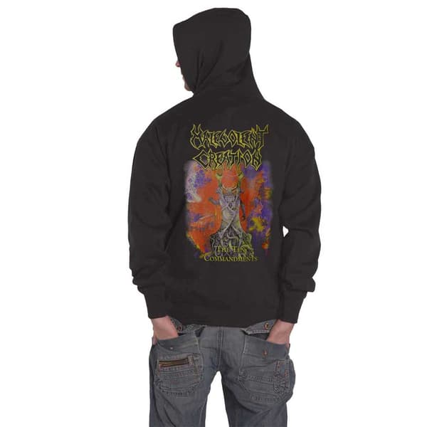 Malevolent Creation Hoodie The Ten Commandments Official Unisex Black Pullover