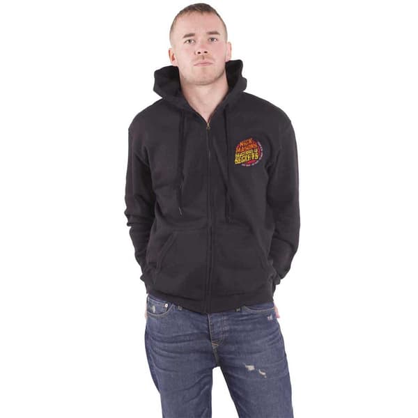 Nick Masons Saucerful of Secrets Hoodie Logo Official Unisex Black Zipped Black M