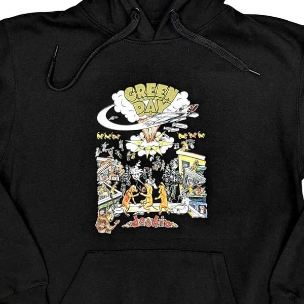 Green Day Hoodie 1994 Tour Band Logo Official Unisex Black Pullover