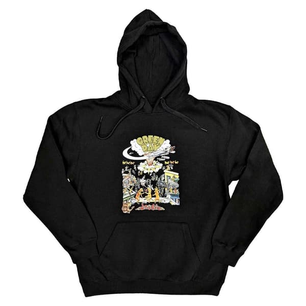 Green Day Hoodie 1994 Tour Band Logo Official Unisex Black Pullover Black M