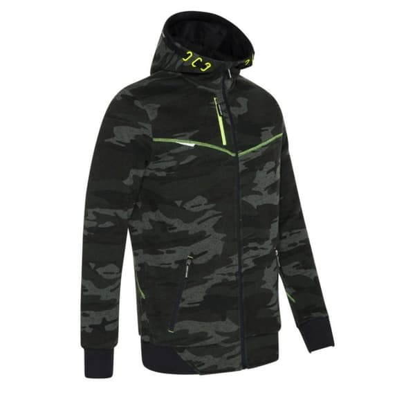 Vetoketjullinen huppari North Ways Botta 1509 camouflage/neon, koko M