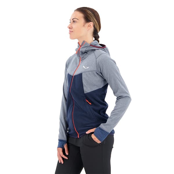 Salewa Fleece Med Hætte Puez Hybrid Polarlite Blå S Kvinde