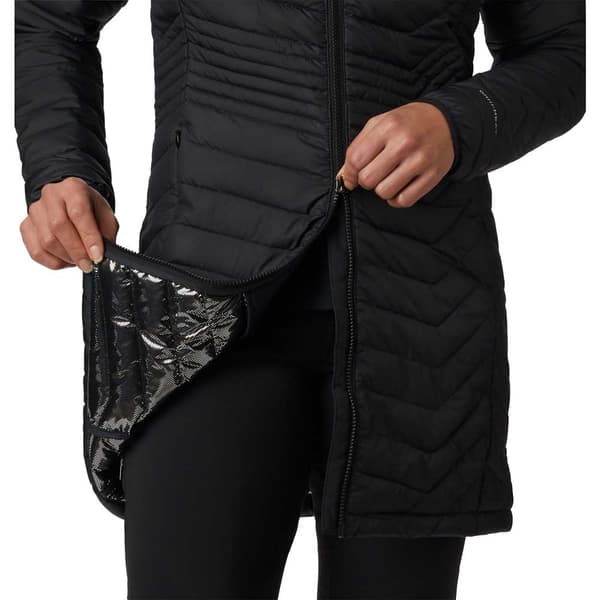Columbia Mellemlang Jakke Powder Lite Sort S Kvinde