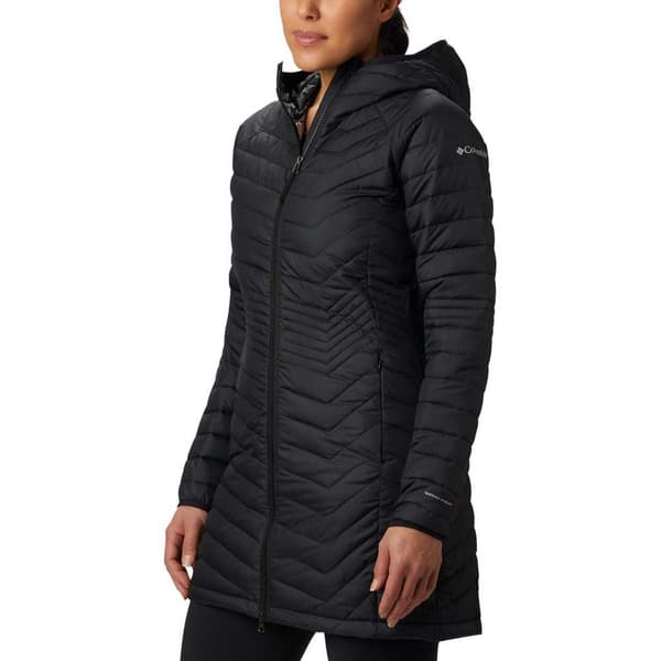 Columbia Mellemlang Jakke Powder Lite Sort S Kvinde
