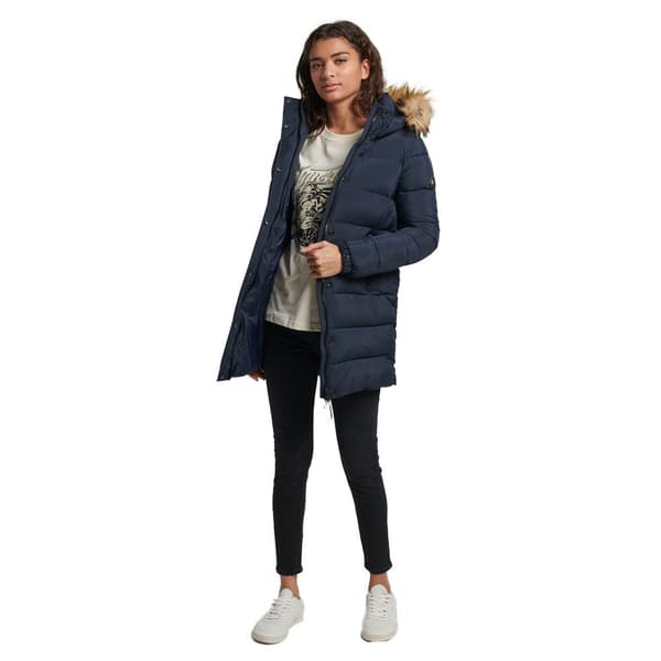 Superdry Jacka Vintage Hooded Mid Layer Mid Blå S Kvinna