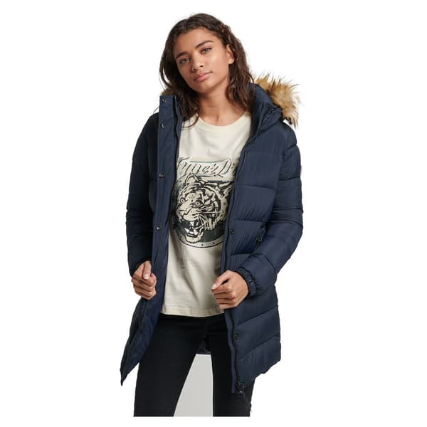 Superdry Jacka Vintage Hooded Mid Layer Mid Blå S Kvinna