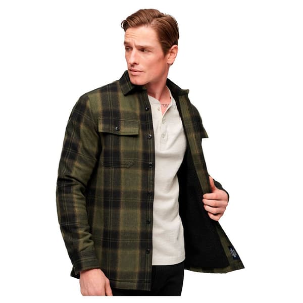 Superdry Överskjorta Wool Miller Grönt XL Man