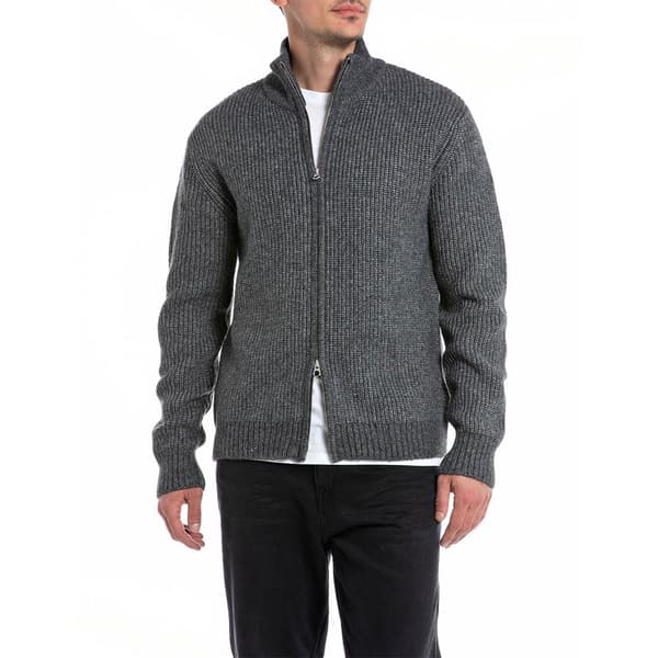 Replay Sweater Med Fuld Lynlås Uk2510.000.g23274 Grå M Mand