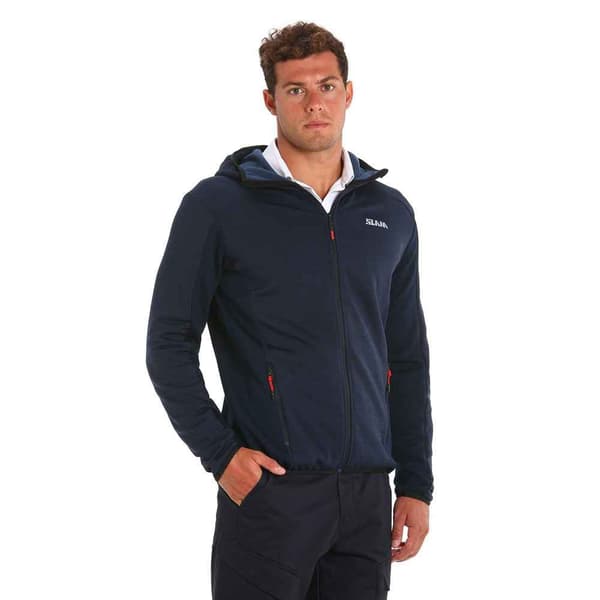 Slam Fleece Active Hood Power Str Blå XL Mand