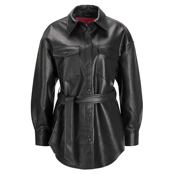 Jack & Jones Læderjakke Luna Faux Overshirt Sort S Kvinde