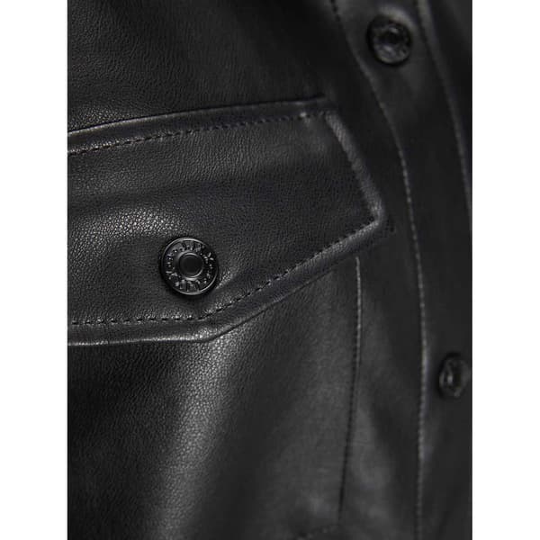 Jack & Jones Læderjakke Luna Faux Overshirt Sort S Kvinde