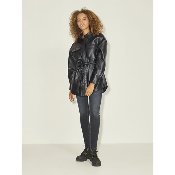 Jack & Jones Læderjakke Luna Faux Overshirt Sort S Kvinde