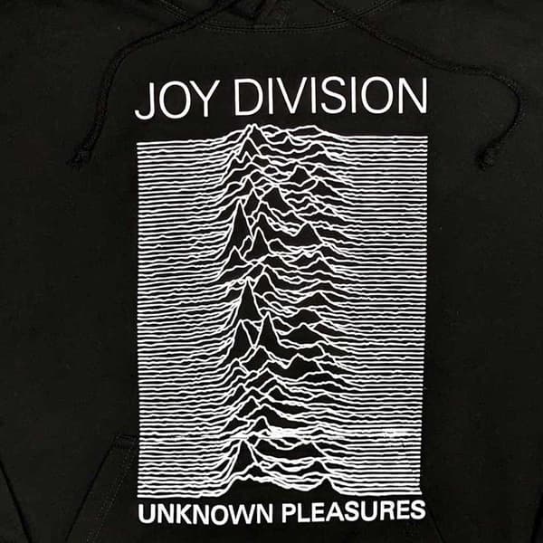 Joy Division Hoodie Unknown Pleasures Band Logo Official Mens Black Pullover