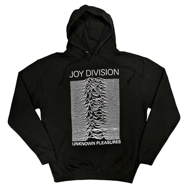 Joy Division Hoodie Unknown Pleasures Band Logo Official Mens Black Pullover