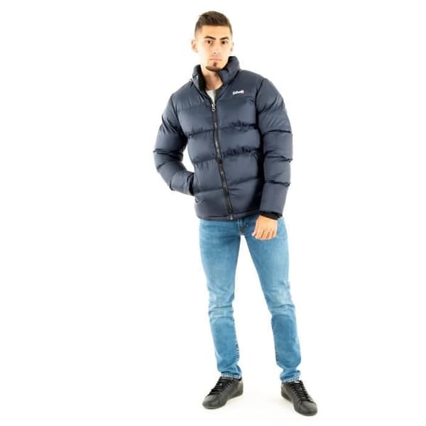 Doudouner Schott Idaho Navy M - Man - Blå - 100% polyester - Dragkedja