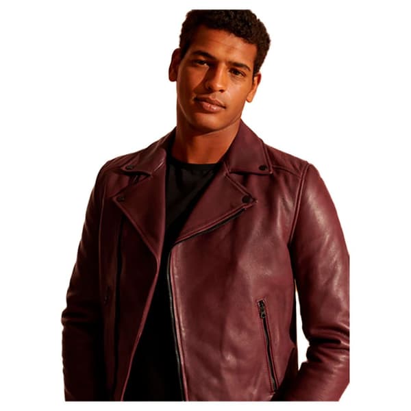 Superdry Nahka Takki Biker Ruskea 2XL Mies