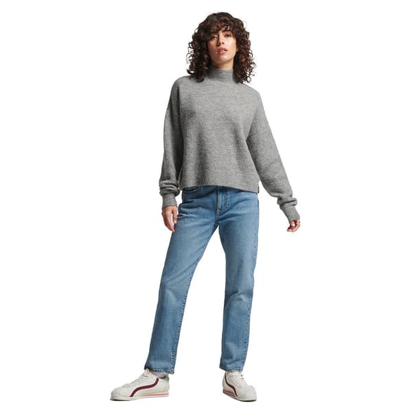 Superdry Villapaita Vintage Essential Mock Neck Harmaa M Nainen