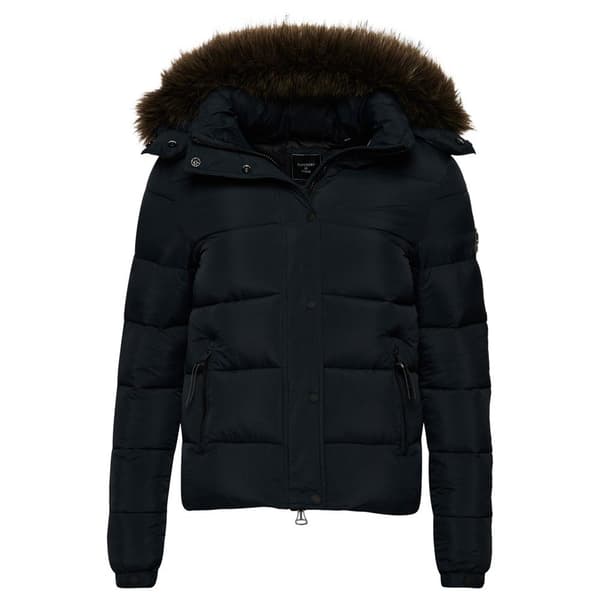 Superdry Takki Vintage Hooded Mid Layer Short Musta XS Nainen