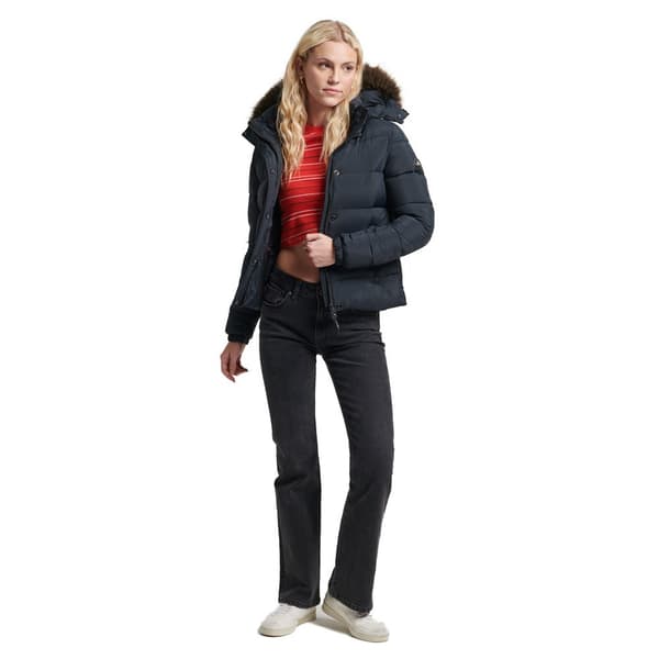 Superdry Takki Vintage Hooded Mid Layer Short Musta XS Nainen