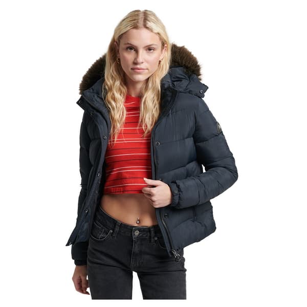 Superdry Jacka Vintage Hooded Mid Layer Short Svart XS Kvinna