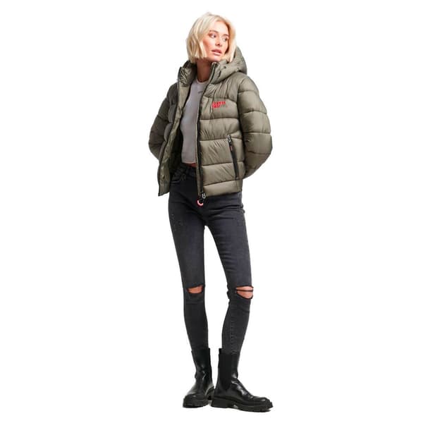 Superdry Pufferjacka Sports Grönt S Kvinna