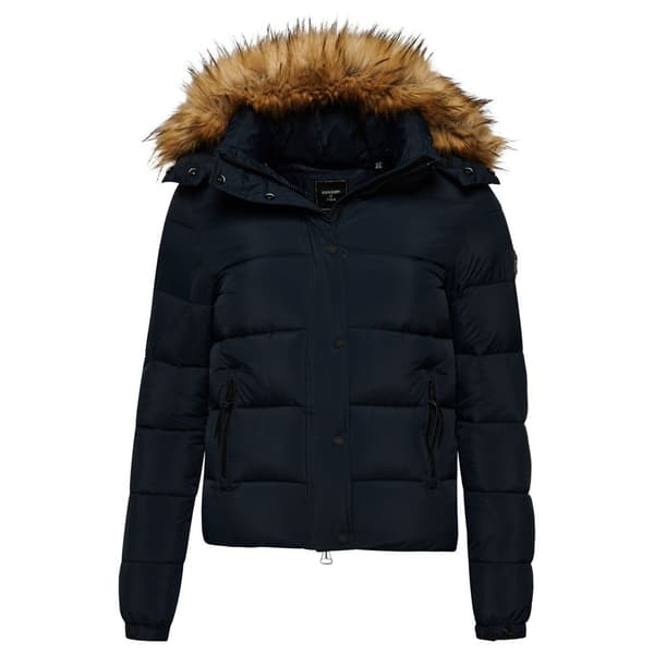 Superdry Takki Vintage Hooded Mid Layer Short Sininen XS Nainen